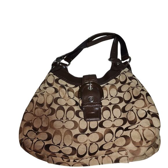 COACH EUC LARGE LYNN TRIPLE SECTION SHOULDER BAG - Picture 1 of 8